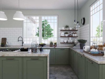 Modern And Bright Interior Pastel Kitchen