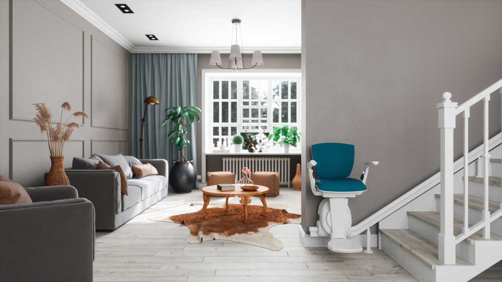 Residential Home Improvements Stair Lift In A Modern House